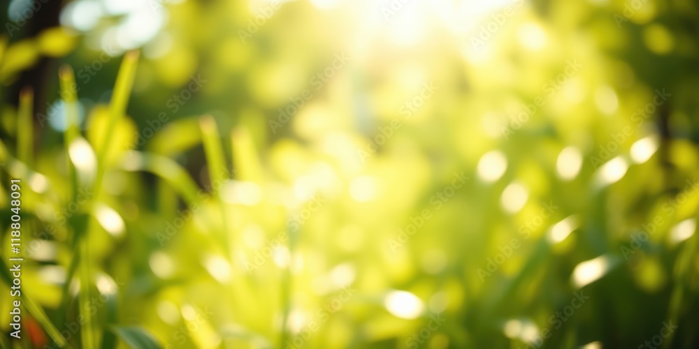 A Soft Focus Blur of Sunlit Green Leaves in the Forest A Soft Focus Blur of Sunlit Green Leaves in the Forest