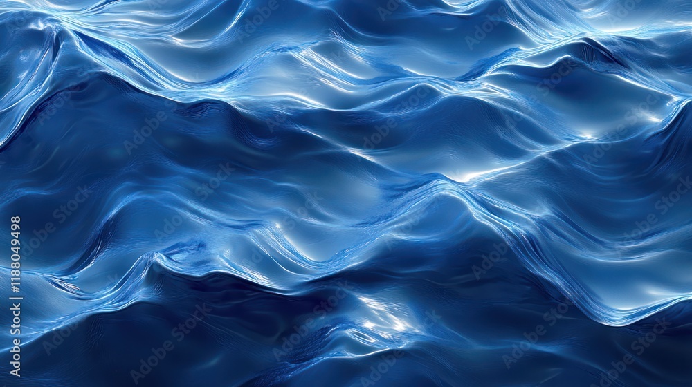 Obraz premium Abstract blue water waves, ocean texture, background
