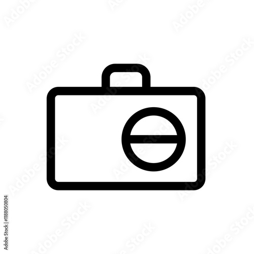Suitcase with a minus symbol, representing additional luggage, expanded storage, or extra travel 