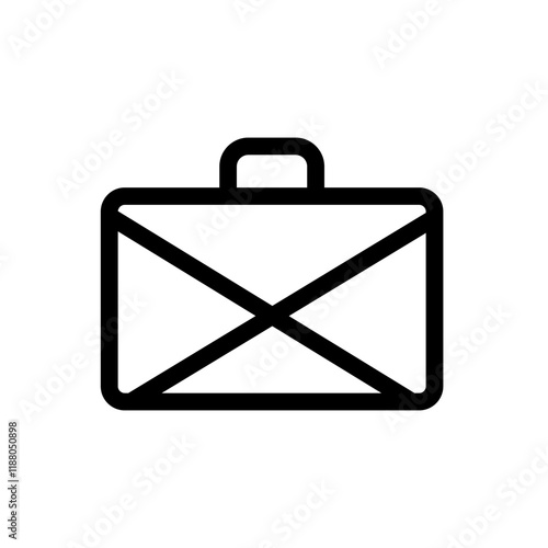 Suitcase with a cross symbol, representing restricted travel, disallowed luggage, or canceled plans.