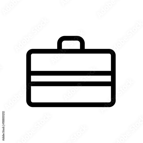 Suitcase with a handle and wheels, symbolizing travel, packing, and portability.