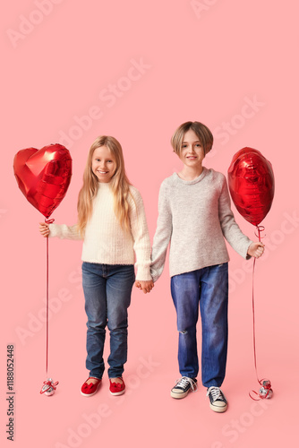Little children with heart-...