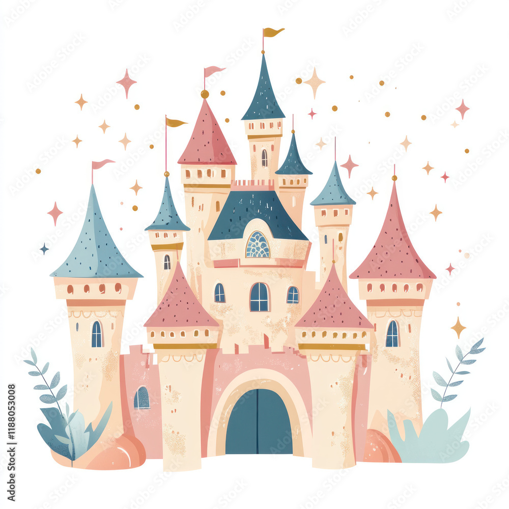 Whimsical Fairy Tale Castle Illustration Whimsical Fairy Tale Castle Illustration