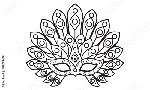 Mardi Gras Carnival Mask Coloring Page