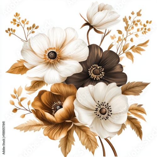 flowers on black