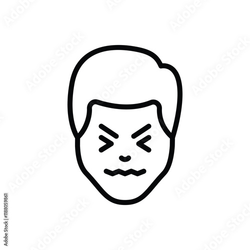 Black line icon for pessimistic