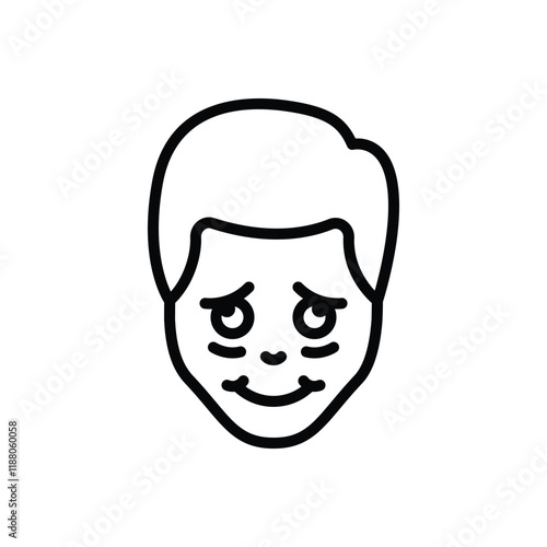 Black line icon for shy