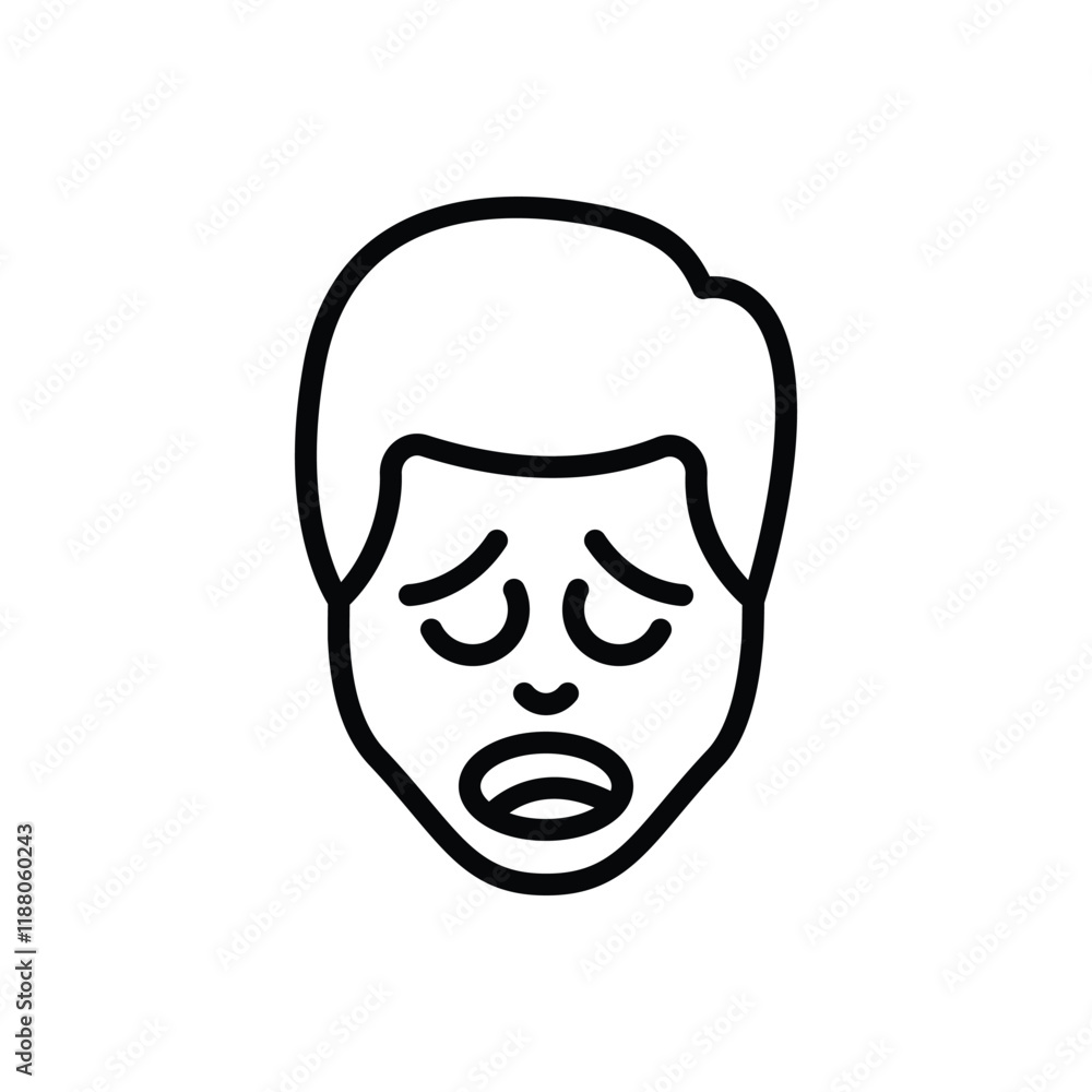 Black line icon for tired Black line icon for tired