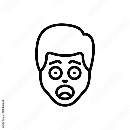 Black line icon for surprised
