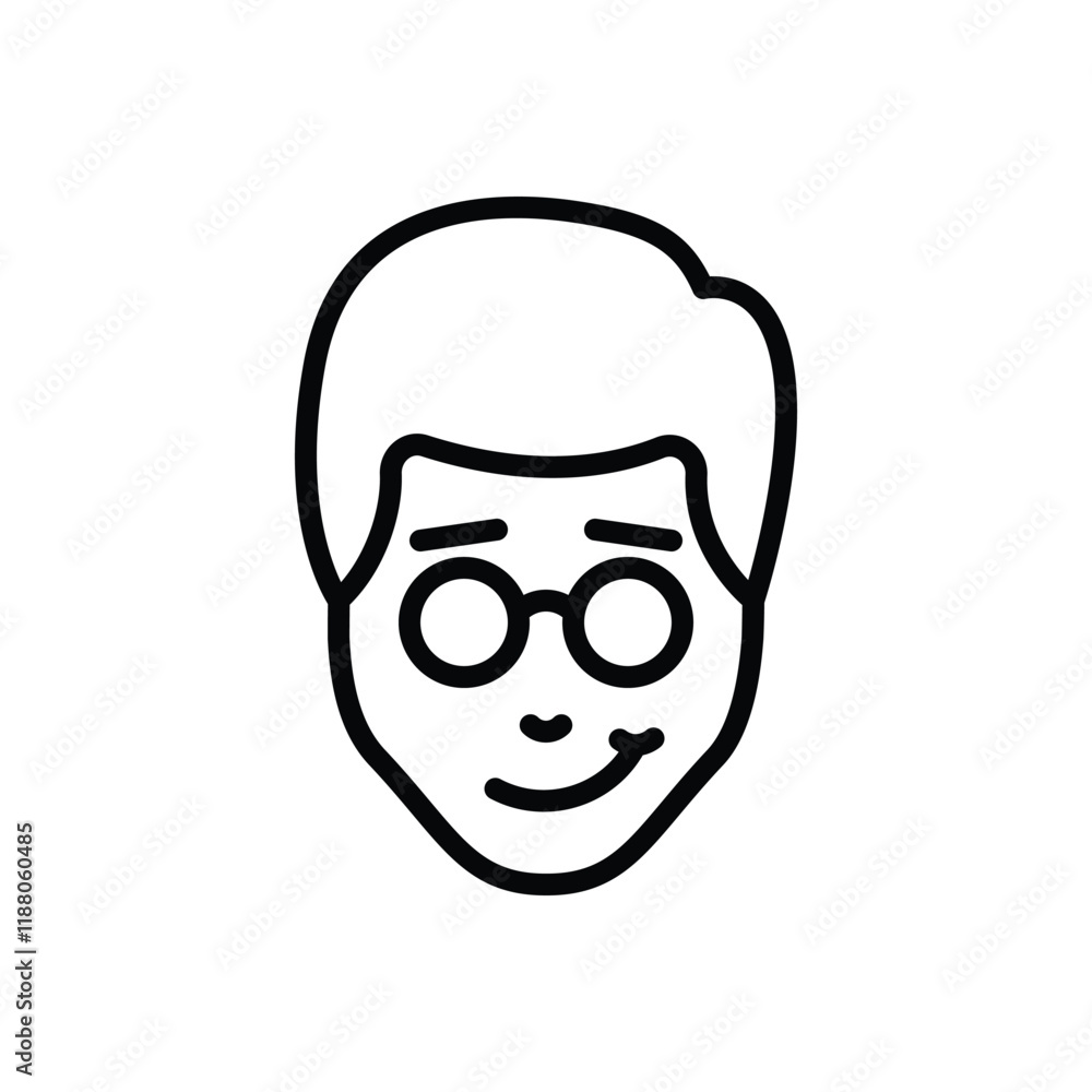 Black line icon for confident Black line icon for confident
