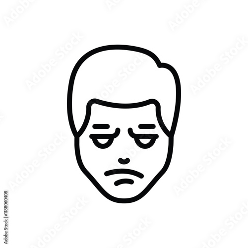 Black line icon for bored