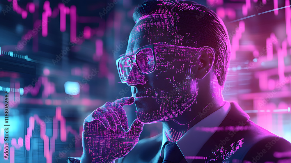 Fototapeta premium Dynamic 3D Concepts of Global Investing, Market Growth, and Business Innovation