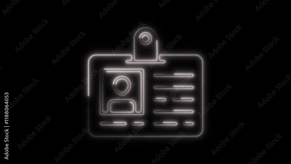 Glowing Neon Card Icon, Symbol of Payment and Identification, HD Video Motion Graphic Animation on Black Background Glowing Neon Card Icon, Symbol of Payment and Identification, HD Video Motion Graphic Animation on Black Background