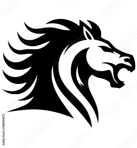 Angry horse silhouette