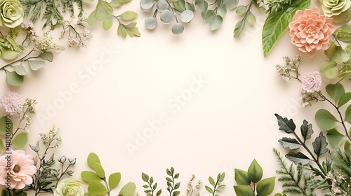 Delicate floral arrangement creates a beautiful border