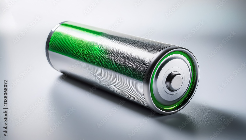 A battery is shown in a close up A battery is shown in a close up