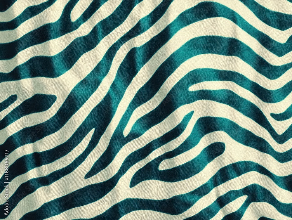 Zebra print fabric with a blue and white color scheme. The zebra print is very detailed and has a lot of texture. The blue and white colors give the fabric a bold and eye-catching look Zebra print fabric with a blue and white color scheme. The zebra print is very detailed and has a lot of texture. The blue and white colors give the fabric a bold and eye-catching look