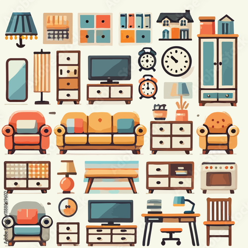flat furniture icon vector illustration