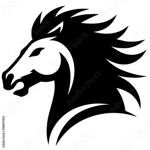 Angry horse silhouette