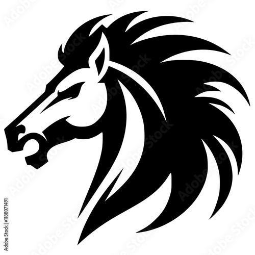 Angry horse silhouette