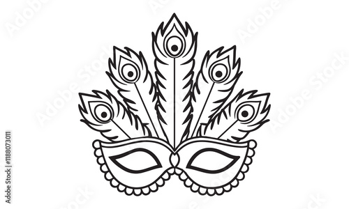 Carnival Mask Coloring Page