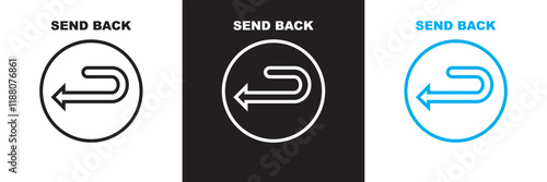 Send back vector icon.  isolated on white and black background. vector illustration. EPS 10
