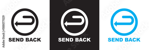Send back vector icon.  isolated on white and black background. vector illustration. EPS 10