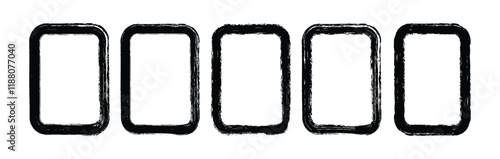 Hand drawn sketch frame vector. Simple doodle rectangle pencil frame border shape, Black graffiti stencil borders with inky drips, blots and splatter.