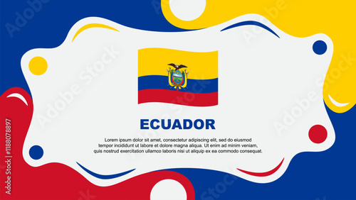 Ecuador Flag Abstract Background Flat Design Template. Ecuador Independence Day Banner Wallpaper Vector Illustration. Ecuador Template