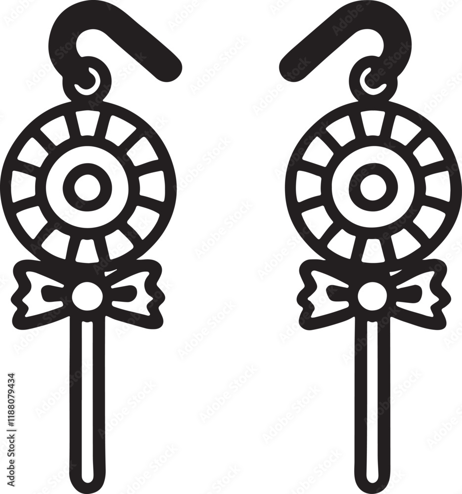 Obraz premium candy laser cut earrings template silhouette vector art illustration