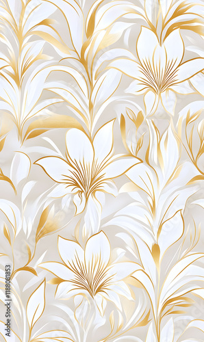 Creative Seamless Pattern 2D Doodle Floral Illustrations for wallpaper, card, tile.