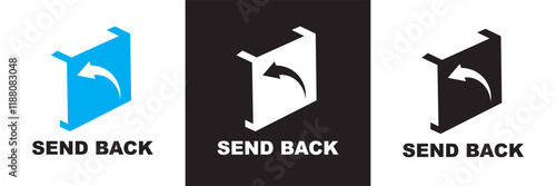 Send back vector icon.  isolated on white and black background. vector illustration. EPS 10