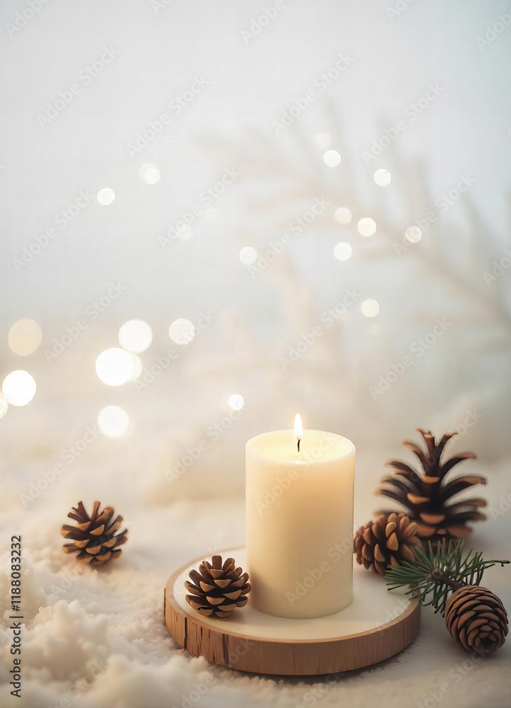 Cozy Winter Candle with Pine Cones Cozy Winter Candle with Pine Cones