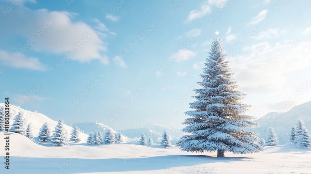 A serene winter landscape featuring snow-covered trees under a clear blue sky. A serene winter landscape featuring snow-covered trees under a clear blue sky.