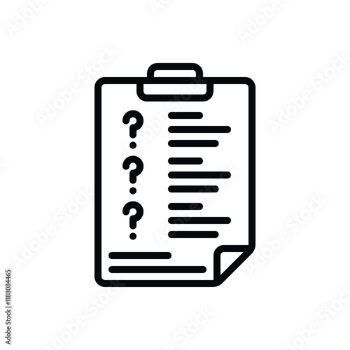 Black line icon for inquiry