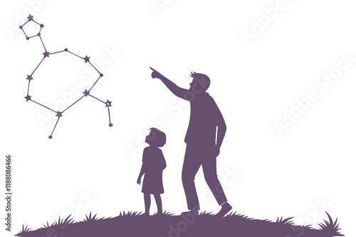 Father and Son Cartoon Silhouette