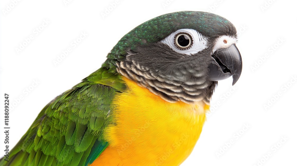 Obraz premium Colorful parrot portrait studio animal photography white background close-up wildlife conservation