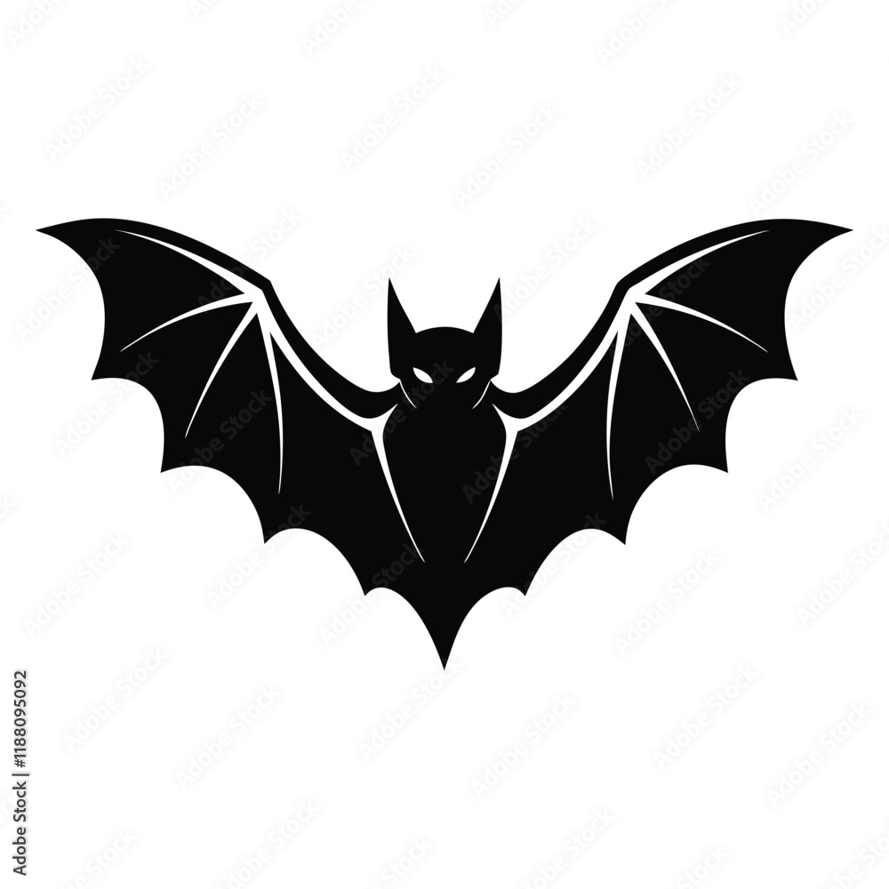 Silhouette of a Bat in Flight Vector Silhouette of a Bat in Flight Vector