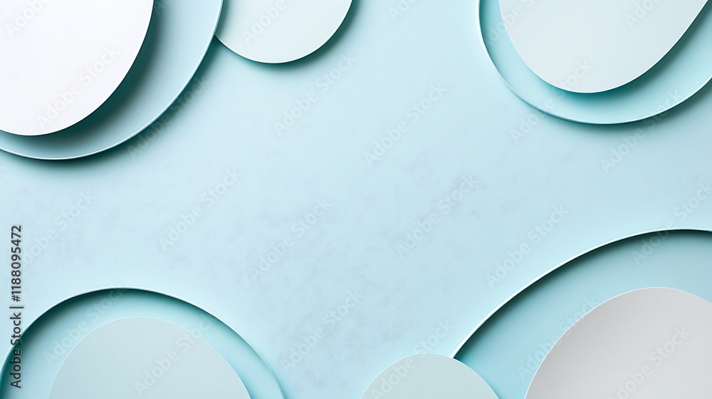 Fototapeta premium Abstract Blue and White Layered Circles Design