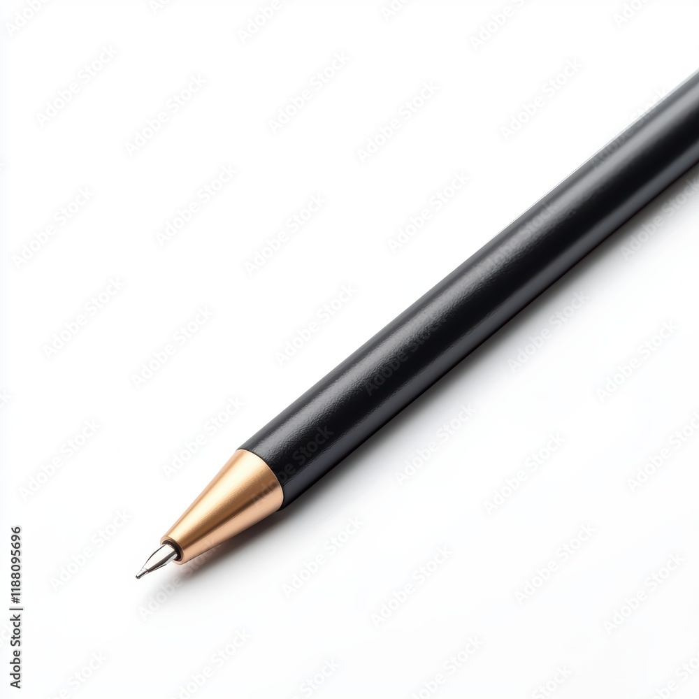 sleek black and gold pen with fine tip on white background sleek black and gold pen with fine tip on white background
