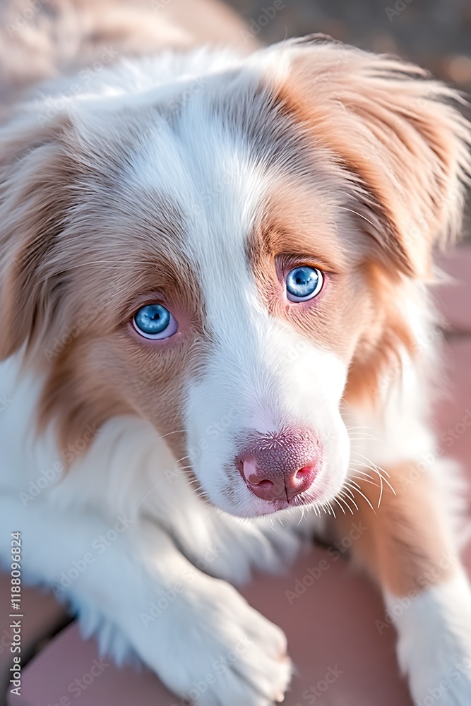 Adorable Red Merle Border Collie Puppy Portrait Adorable Red Merle Border Collie Puppy Portrait