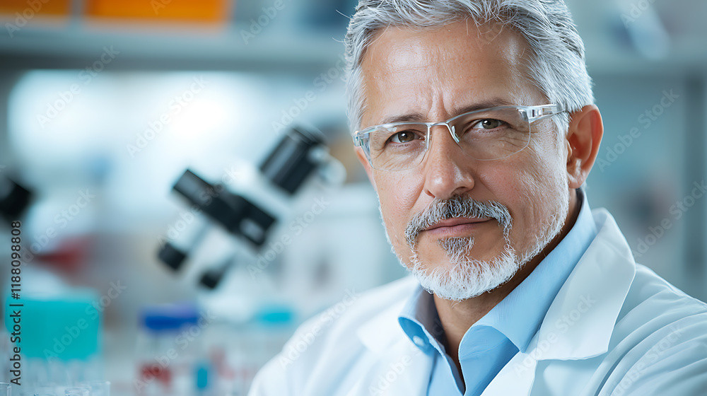 Researcher in lab coat conducting experiments on advanced scientific studies laboratory setting professional atmosphere focused perspective innovation in science Researcher in lab coat conducting experiments on advanced scientific studies laboratory setting professional atmosphere focused perspective innovation in science