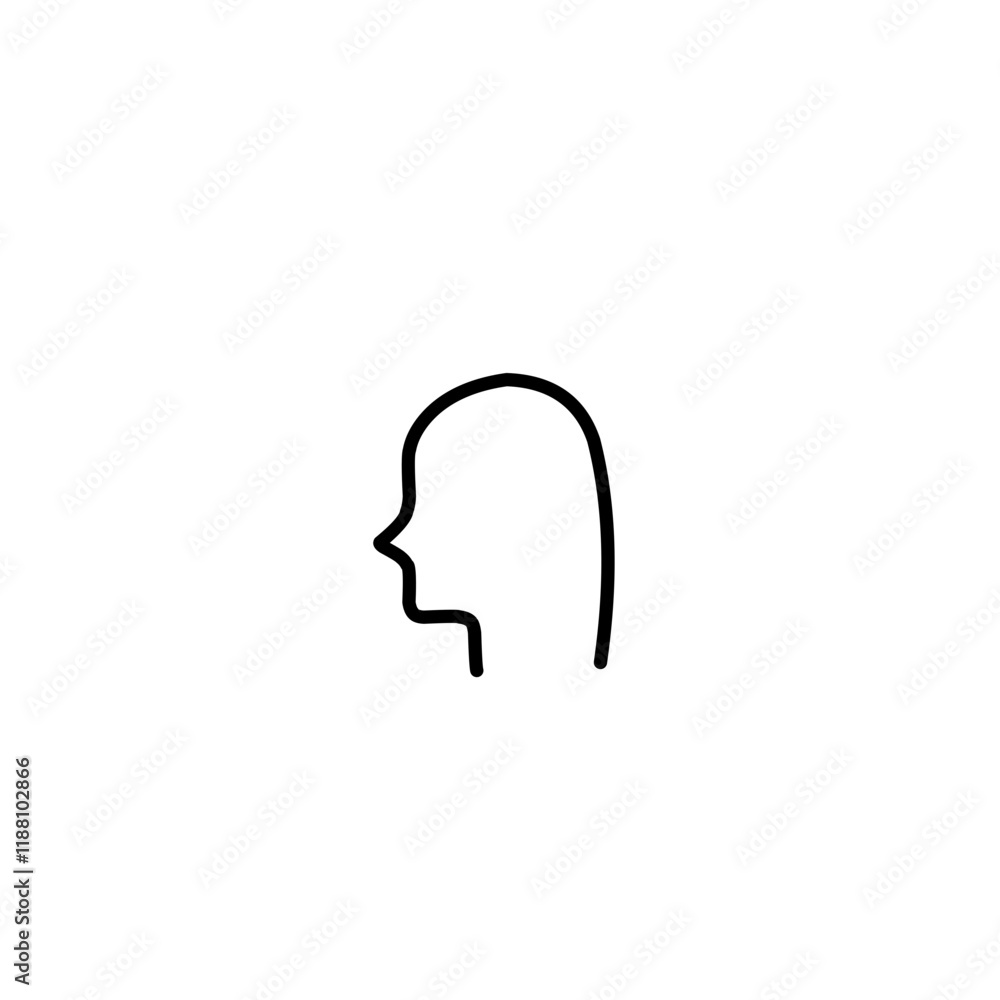 Simple Head Line Icon Simple Head Line Icon