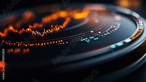 Futuristic Data Visualization: Abstract Stock Market Chart Display