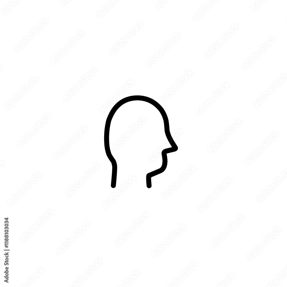 Simple Head Line Icon Simple Head Line Icon