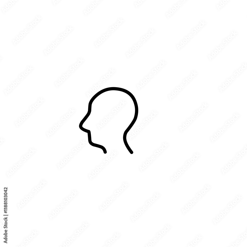 Simple Head Line Icon Simple Head Line Icon