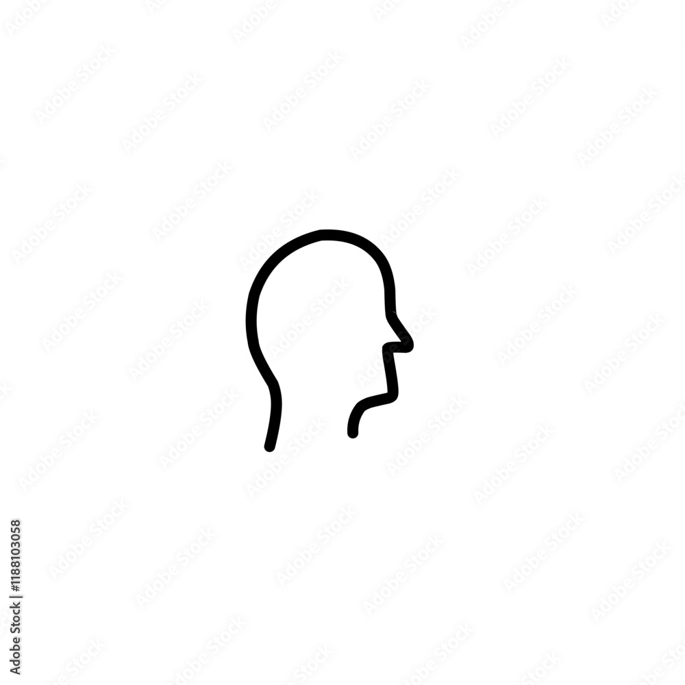 Simple Head Line Icon Simple Head Line Icon