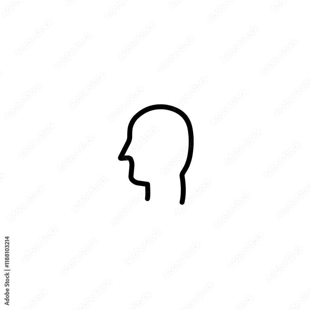 Simple Head Line Icon Simple Head Line Icon