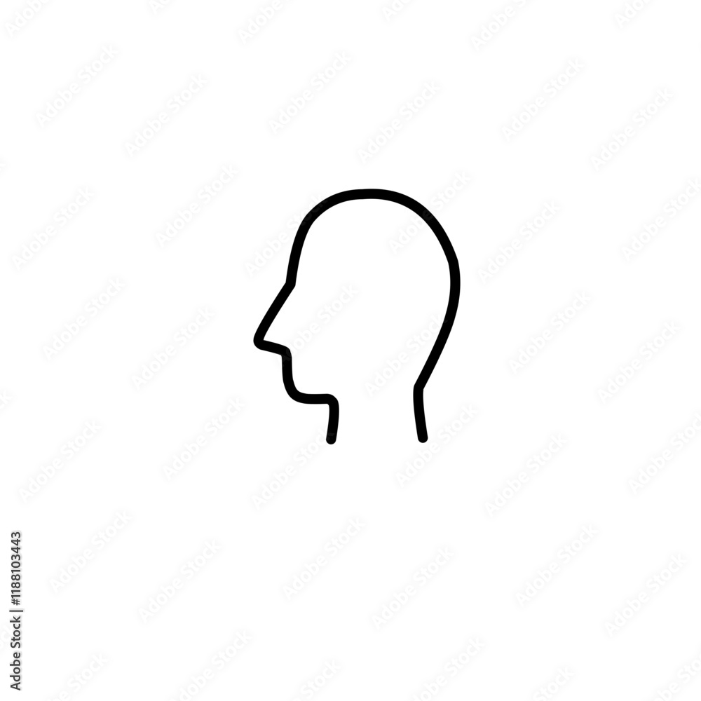 Simple Head Line Icon Simple Head Line Icon