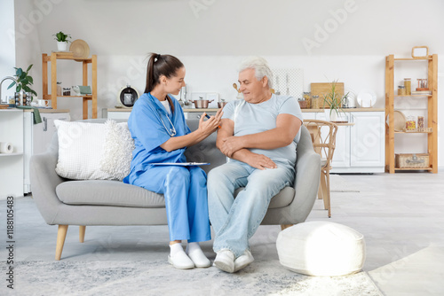 Diabetic mature man with do...